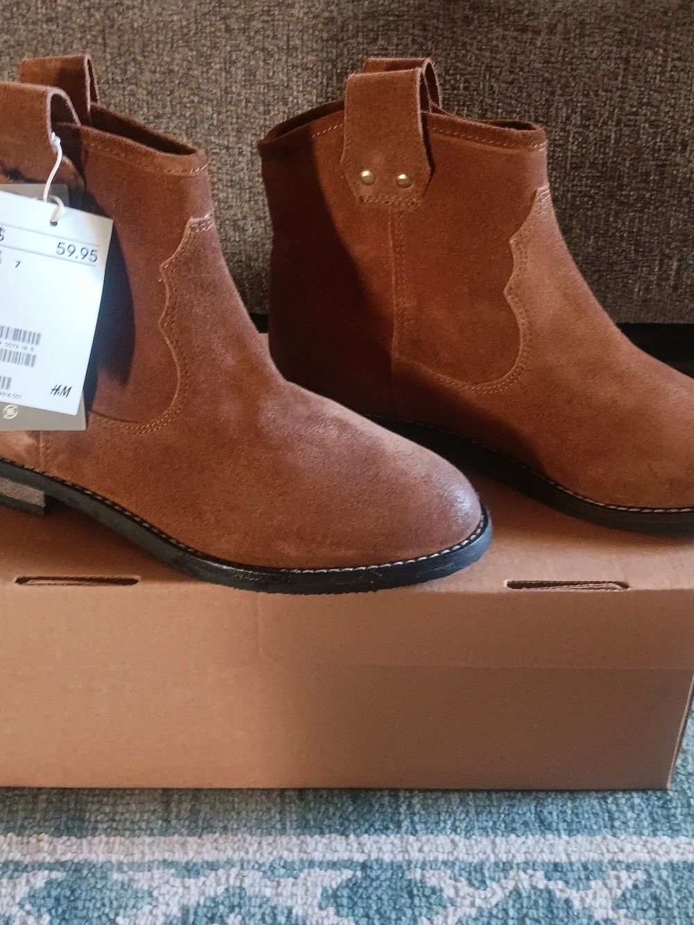 H&M Brown Suede Ankle Boots